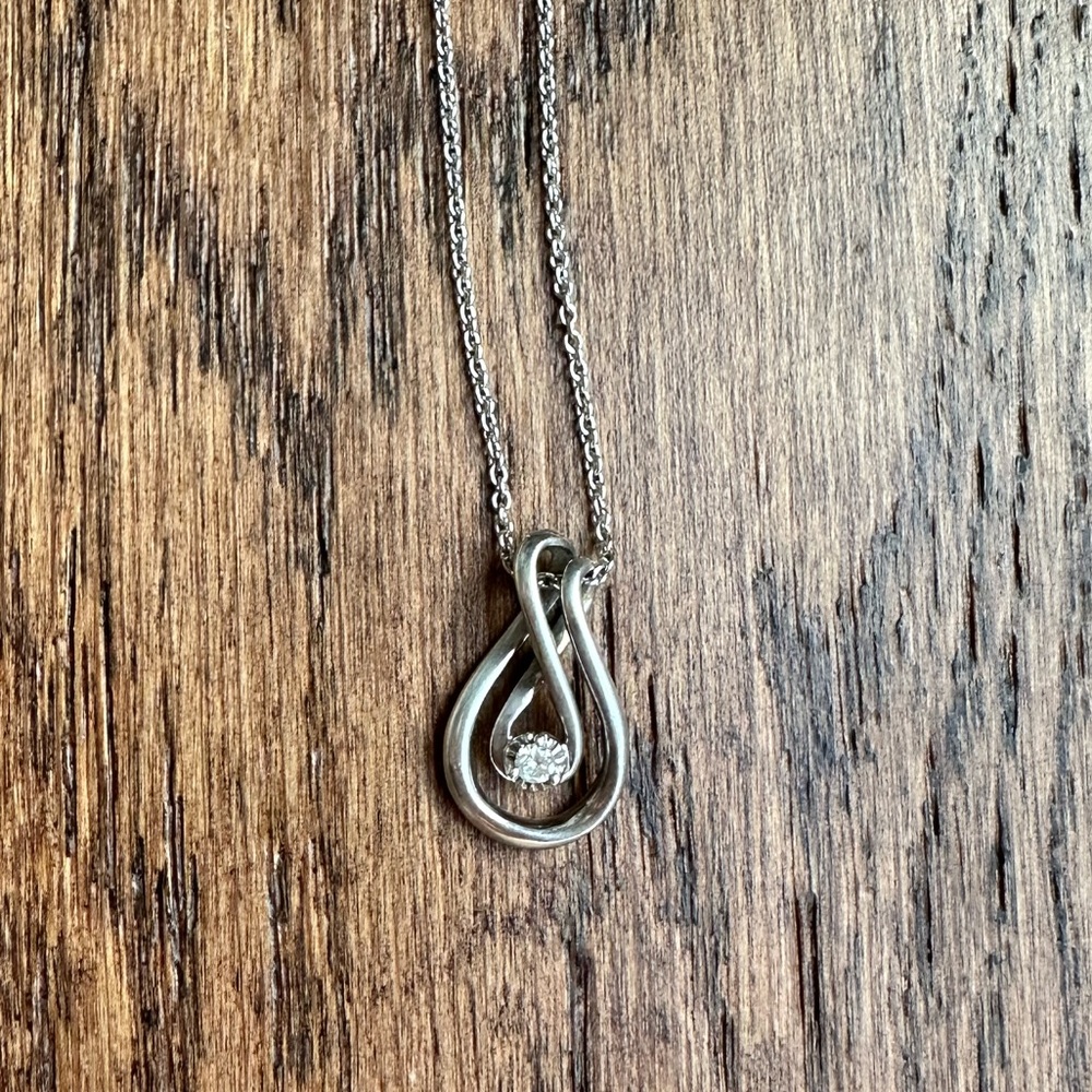 JX Sterling Silver Diamond Pendant Necklace